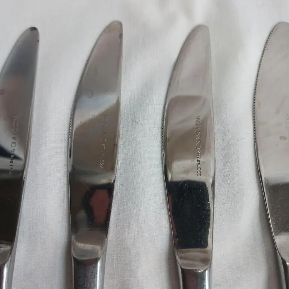 Lot of 6 MCM Woodwind Japan Stainless Butter Knives